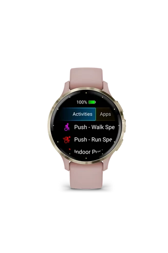 Garmin Venu 3s rózsa krémarany, szilikon szíjjal
