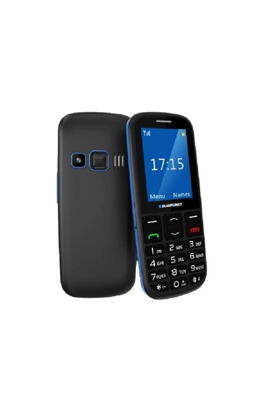 Blaupunkt BS04i, időseknek,mobiltelefon készülék,fekete-kék,Yettel függő, feltöltőkártyás csomagban