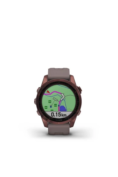 Garmin Fenix 7s Sapphire Bronz titanium palaszürke szilikon szíjjal (Solar) (3 év garancia)