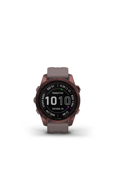 Garmin Fenix 7s Sapphire Bronz titanium palaszürke szilikon szíjjal (Solar) (3 év garancia)