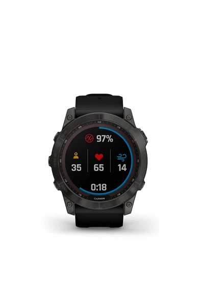 Garmin Fenix 7X Sapphire Szürke Titánium Fekete Szilikon Szíjjal (Solar) (3 év garancia)