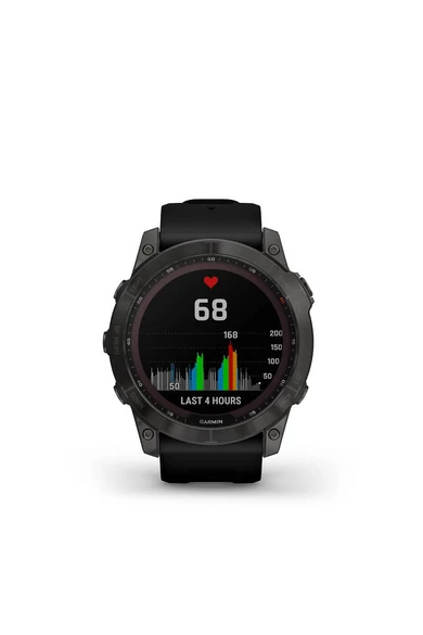 Garmin Fenix 7X Sapphire Szürke Titánium Fekete Szilikon Szíjjal (Solar) (3 év garancia)