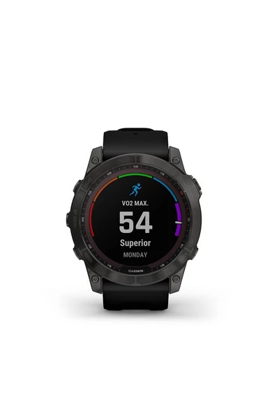 Garmin Fenix 7X Sapphire Szürke Titánium Fekete Szilikon Szíjjal (Solar) (3 év garancia)