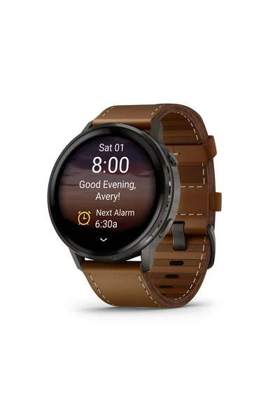 garmin-venu-4-45-mm-sotetszurke-fekete-szilikon-es-barna-borszijjal-010-03014-03-ebresztes-funkcio