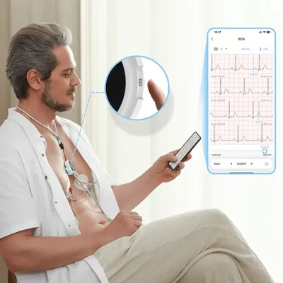 Hordozható EKG professzionális értékek – Viatom Lepod Pro ER3 12 elvezetéses mini EKG nyaklánc